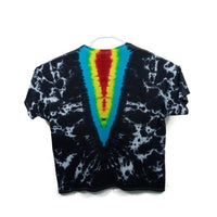 Hand Dyed Tie Dye Tee Cotton Jersey Shirt Plus 3XL Rainbow Dreamcatcher on Black