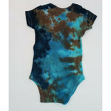 Hand Dyed Tie Dye Tee Cotton Jersey  Snap One Piece 18 Months Blue Gray Big Sky