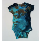 Hand Dyed Tie Dye Tee Cotton Jersey  Snap One Piece 18 Months Blue Gray Big Sky