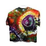 Hand Dyed Tie Dye Tee Cotton Jersey  Shirt Plus 5XL Geode Purple Yellow Orange