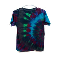 Hand Dyed Tie Dye Tee Cotton Jersey Shirt Kids Small Blue Peacock