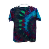 Hand Dyed Tie Dye Tee Cotton Jersey Shirt Kids Small Blue Peacock