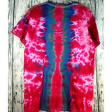 Handmade Tie Dye Short Sleeve Cotton  Large T-Shirt Guitar Pink Blue