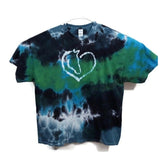 Hand Dyed Batik Tie Dye Tee Cotton Jersey Shirt Plus 2XL Horse Love Green Blue