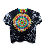 Hand Dyed Tie Dye Tee Cotton Jersey Shirt Plus 3XL Rainbow Dreamcatcher on Black