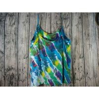 Tie Dye Handmade Jelly Roll Blue Yellow Purple Green Tank Cami Top Tee Shirt 5xl