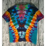 Tee Shirt Kids Medium Rainbow Dragon V Stripe  Handmade Tie Dye  Short Sleeve