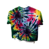 Hand Dyed Tie Dye Tee Cotton Jersey  Shirt Plus 5XL Double Spiral Rainbow