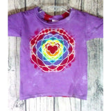 Handmade Tie Dye Short Sleeve Cotton T-Shirt Kids 3T Purple Dreamcatcher Mandala