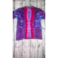 Handmade Tie Dye Cotton Tee Shirt Youth Girls  XS 6T Purple Red Geode Heart