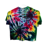 Hand Dyed Tie Dye Tee Cotton Jersey  Shirt Plus 5XL Double Spiral Rainbow