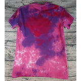 Tie Dye Batik Handmade Short Sleeve Top Tee Shirt Small Horse Love Pink Purple