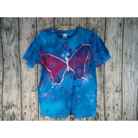 Handmade Tie Dye Batik Cotton Short Sleeve Tee Shirt Youth Large Butterfly Pink