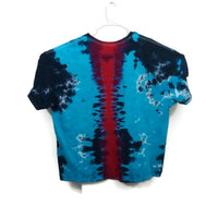 Hand Dyed Tie Dye Tee Cotton Jersey Shirt Adult Plus 2XL Seed Of Life Red Blue