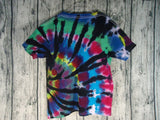 Handmade Tie Dye Batik Cotton Short Sleeve T- Shirt Kid XS Ember Peacock