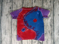 Handmade Tie Dye Batik Cotton Short Sleeve T- Shirt Kid 3T Purple Red Yin Yang