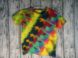 Handmade Tie Dye Cotton Short Sleeve Tee Shirt Kids XS Jelly Roll Yellow Orange