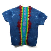 Hand Dyed Tie Dye Tee Cotton Jersey Shirt Adult XL Bright Rainbow Star Mandala