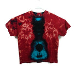 Hand Dyed Tie Dye Tee Cotton Jersey Shirt Adult Plus 2XL Guitar Red Blue