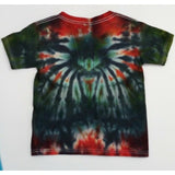 Hand Dyed Tie Dye Tee Shirt Kids 4T Blue Green Red Spider