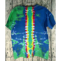 Handmade Tie Dye Short Sleeve T-Shirt Youth XL Brain Blue Yellow Green Red