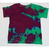 Hand Dyed Tie Dye Tee Cotton Jersey  Shirt Kids 4T Green Purple Lava Lamp