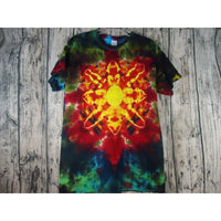 Tie Dye Handmade Sun and Moon Mandala Unisex Short Sleeve Top Tee Shirt  Med