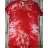 Tie Dye Handmade Short Sleeve Top T-Shirt Small Red Blue Acoustic Guitar