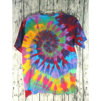 Handmade Tie Dye Short Sleeve Tee Shirt Youth XL Rainbow Spiral