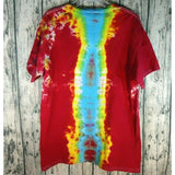 Handmade Tie Dye Short Sleeve Tee Shirt Large Grateful Skull Geode Red Black