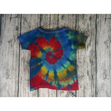 Handmade Tie Dye  Cotton Short Sleeve T- Shirt Kid 3T Primary Color Spiral