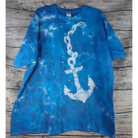 Tie Dye Batik Handmade Anchor's Away! Unisex Short Sleeve Top Tee Shirt 2XL