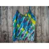 Tie Dye Handmade Jelly Roll Blue Yellow Purple Green Tank Cami Top Tee Shirt 5xl