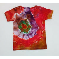 Hand Dyed Tie Dye Tee Cotton Kids 2T Geode Ice Dye Red Purple Gold