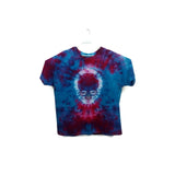 Hand Dyed Tie Dye Tee Cotton Jersey Shirt Adult Plus 3XL Skull Red Blue