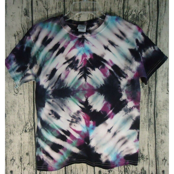 Tee Shirt Kids Medium Smoke and Mirrors Handmade Tie Dye  Cotton Short Sleeve