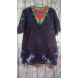 Handmade Tie Dye Short Sleeve Tee XL Skull Geode Brain Black Green Purple