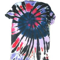 Handmade Tie Dye Short Sleeve T-Shirt  Medium Purple Pink Ember Spiral