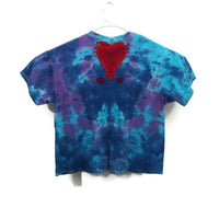 Hand Dyed Tie Dye Tee Cotton Jersey Shirt Adult Plus 2XL Mandala Red Blue Green