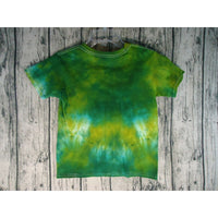 Handmade Tie Dye  Cotton Short Sleeve Tee Shirt Kids XS Green Heart