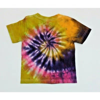 Hand Dyed Tie Dye Tee Cotton Jersey Shirt Kids 4T Spiral Swirl Pink Purple Gold