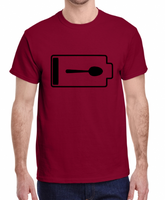 Twisted Tee - Spoon Battery Low - Social Battery - Chronic Fatigue Awareness  - Plus Sizes Adult 2XL-5XL - Made to Order