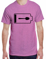 Twisted Tee - Spoon Battery Low - Social Battery - Chronic Fatigue Awareness  Adult S-XL - Made to Order