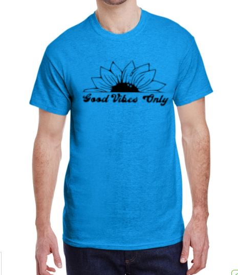 Good Vibes Only Sunflower Tee Made to Order 2XL - 5XL