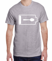 Twisted Tee - Spoon Battery Low - Social Battery - Chronic Fatigue Awareness  Adult S-XL - Made to Order