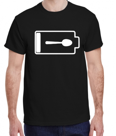 Twisted Tee - Spoon Battery Low - Social Battery - Chronic Fatigue Awareness  - Plus Sizes Adult 2XL-5XL - Made to Order