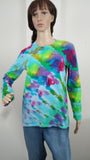 Handmade Tie Dye Cotton Long Sleeve Tee Shirt Adult Small Rainbow Jelly Roll