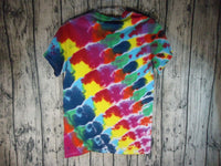 Handmade Tie Dye Short Sleeve Tee Jelly Roll Small Pink Yellow Blue Green