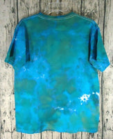 Handmade Batik Tie Dye Short Sleeve Cotton T-Shirt Kids XL Seahorse Beach Blue