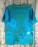 Handmade Batik Tie Dye Short Sleeve Cotton T-Shirt Kids XL Seahorse Beach Blue